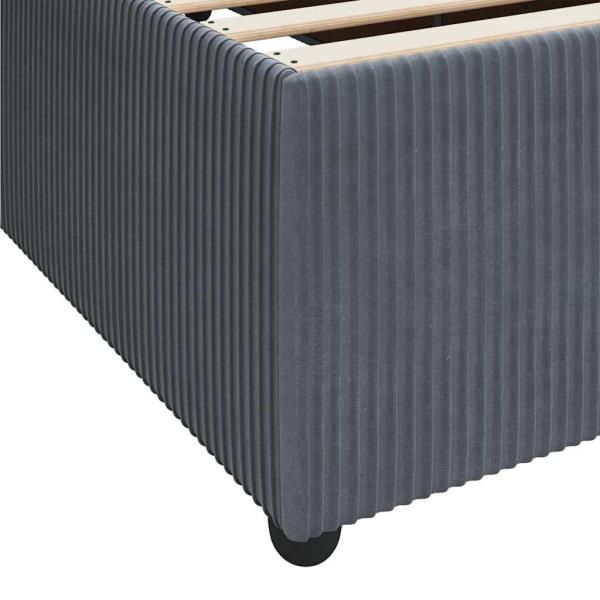 Bettgestell mit Matratze Sonstiges Dunkelgrau 120 x 200 cm Samt
