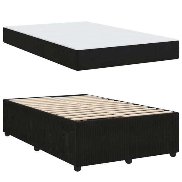 Bettgestell mit Matratze Sonstiges Schwarz 120 x 200 cm Samt