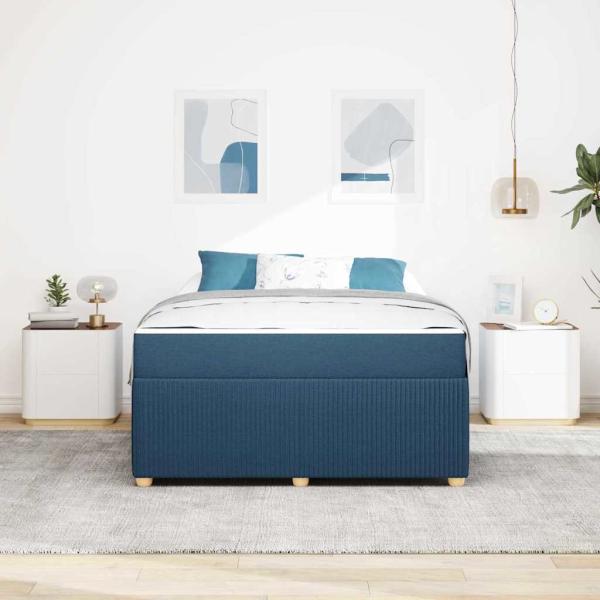 Bettgestell Sonstiges Blau 140 x 200 cm Stoff