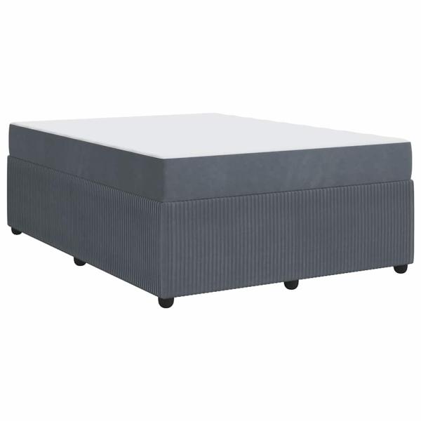 Bettgestell mit Matratze Sonstiges Dunkelgrau 140 x 200 cm Samt
