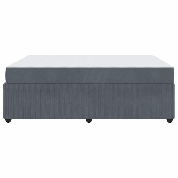 Bettgestell mit Matratze Sonstiges Dunkelgrau 140 x 200 cm Samt