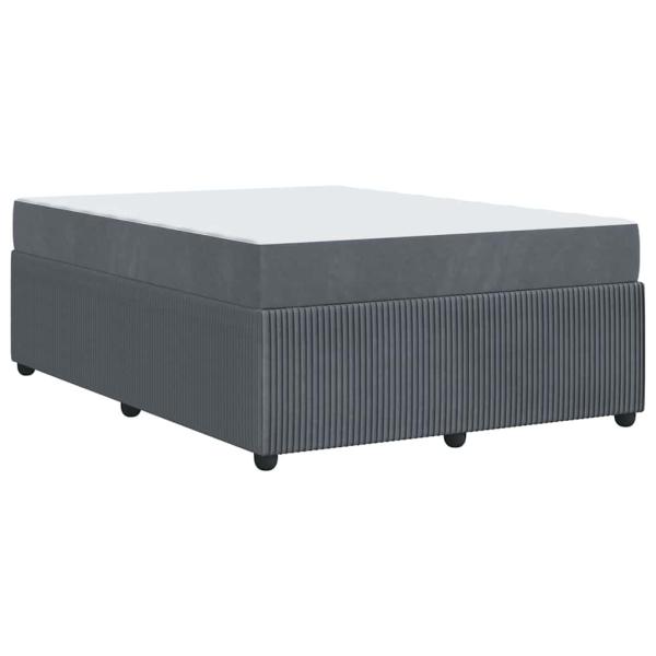 Bettgestell mit Matratze Sonstiges Dunkelgrau 140 x 200 cm Samt
