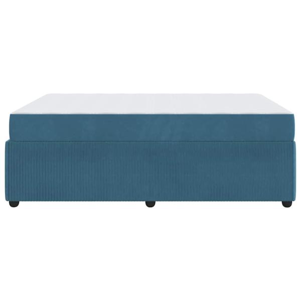 Bettgestell mit Matratze Sonstiges Blau 140 x 200 cm Samt