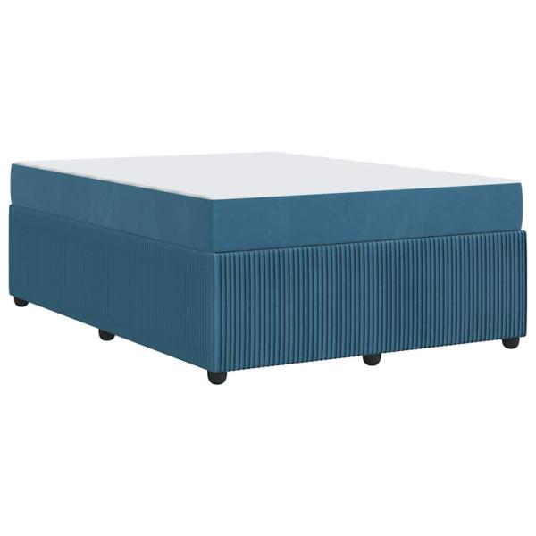 Bettgestell mit Matratze Sonstiges Blau 140 x 200 cm Samt