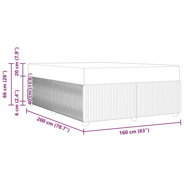 Bettgestell Sonstiges Creme 160 x 200 cm Stoff