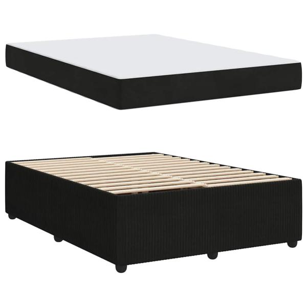 Bettgestell mit Matratze Sonstiges Schwarz 160 x 200 cm Samt