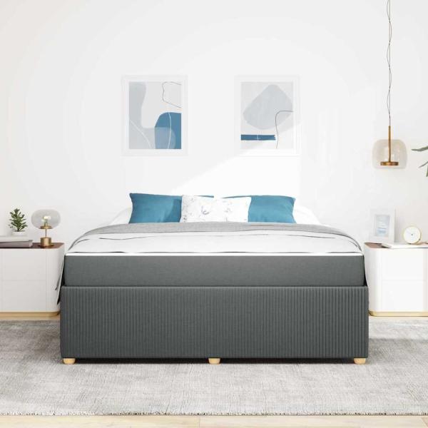 Bettgestell Sonstiges Dunkelgrau 180 x 200 cm Stoff