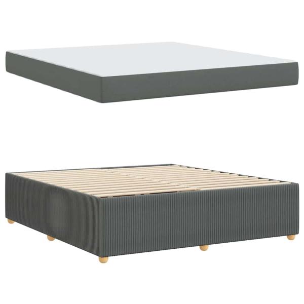 Bettgestell Sonstiges Dunkelgrau 180 x 200 cm Stoff