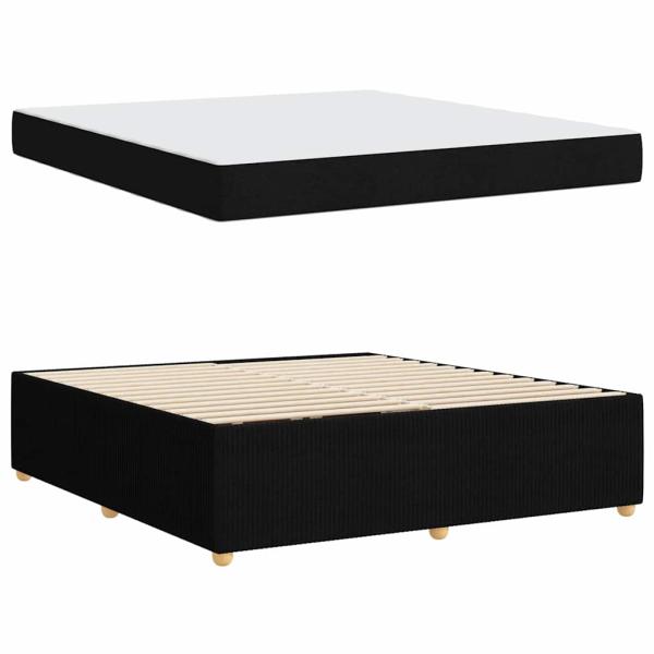 Bettgestell Sonstiges Schwarz 180 x 200 cm Stoff