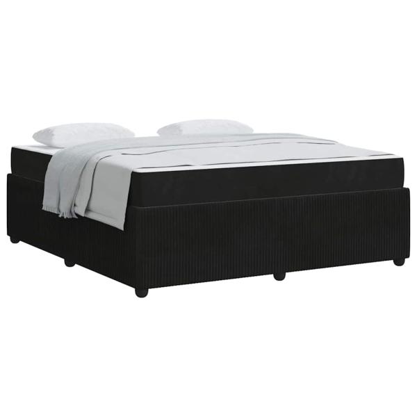 Bettgestell mit Matratze Sonstiges Schwarz 180 x 200 cm Samt