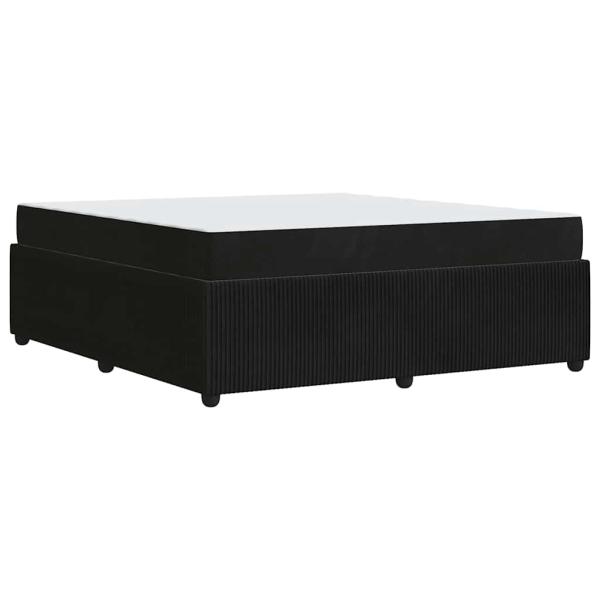 Bettgestell mit Matratze Sonstiges Schwarz 180 x 200 cm Samt