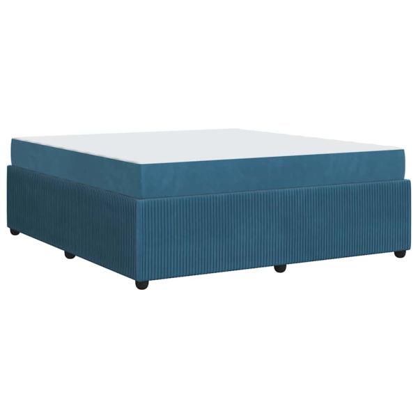 Bettgestell mit Matratze Sonstiges Blau 180 x 200 cm Samt