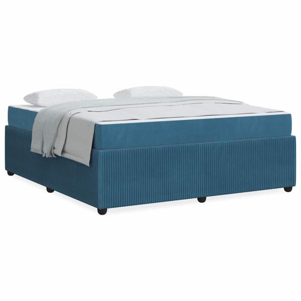 Bettgestell mit Matratze Sonstiges Blau 180 x 200 cm Samt