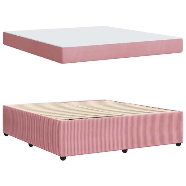 Bettgestell mit Matratze Sonstiges Rosa 180 x 200 cm Samt