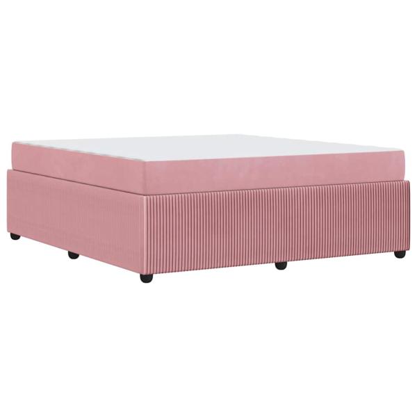 Bettgestell mit Matratze Sonstiges Rosa 180 x 200 cm Samt