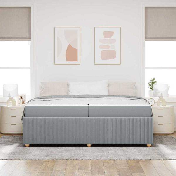 Bettgestell Sonstiges Hellgrau 200 x 200 cm Stoff