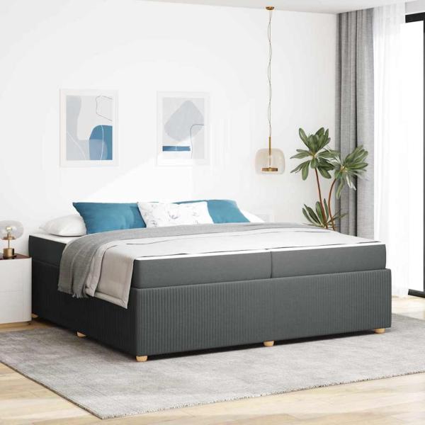 ARDEBO.de - Bettgestell Sonstiges Dunkelgrau 200 x 200 cm Stoff