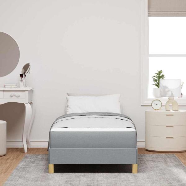 Boxspringbett Taupe, Braun 80 x 200 cm Stoff, Ingenieurholz