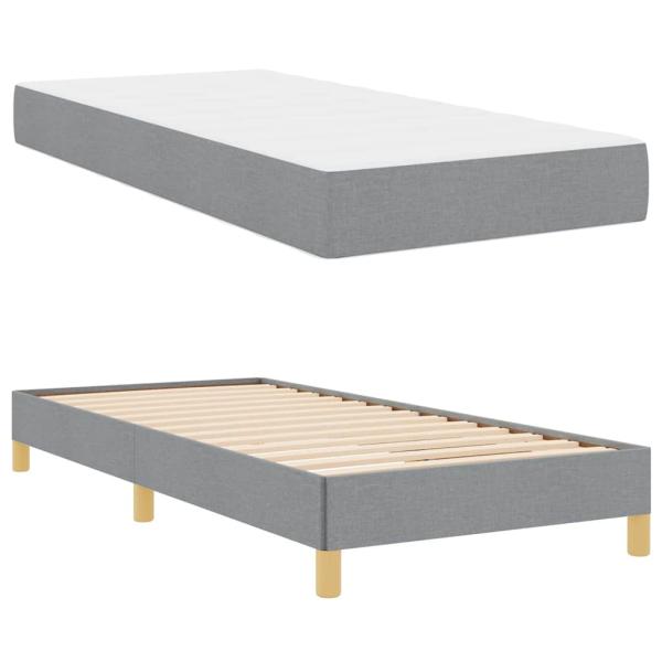 Boxspringbett Taupe, Braun 80 x 200 cm Stoff, Ingenieurholz