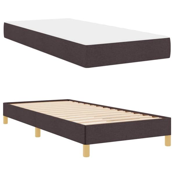 Boxspringbett Braun 100 x 200 cm Stoff, Ingenieurholz