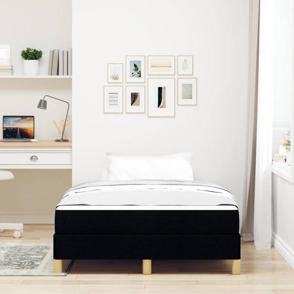 Boxspringbett Schwarz, Braun 120 x 200 cm Stoff, Ingenieurholz