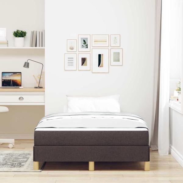 Boxspringbett Braun 120 x 200 cm Stoff, Ingenieurholz