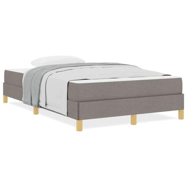 Boxspringbett Taupe, Braun 120 x 200 cm Stoff, Ingenieurholz