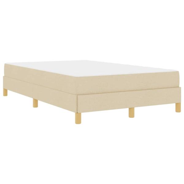 Boxspringbett Creme, Braun 120 x 200 cm Stoff, Ingenieurholz