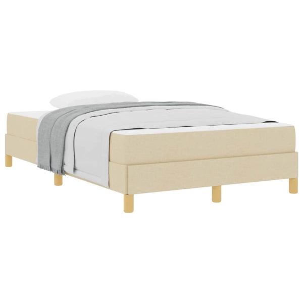 Boxspringbett Creme, Braun 120 x 200 cm Stoff, Ingenieurholz