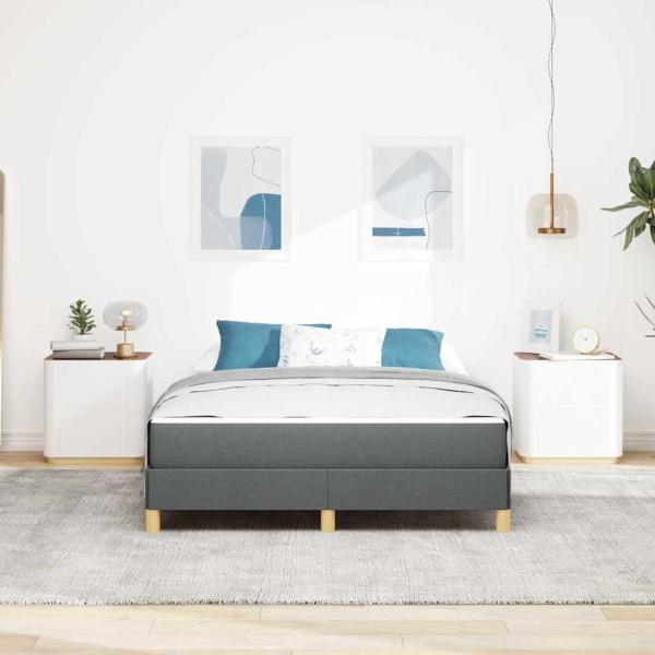 Boxspringbett Taupe, Braun 140 x 190 cm Stoff, Ingenieurholz