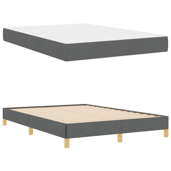 Boxspringbett Taupe, Braun 140 x 190 cm Stoff, Ingenieurholz
