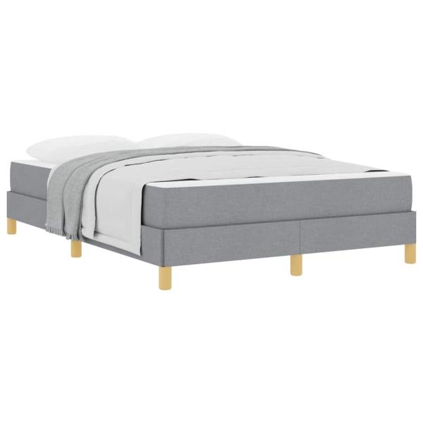 Boxspringbett Taupe, Braun 140 x 200 cm Stoff, Ingenieurholz
