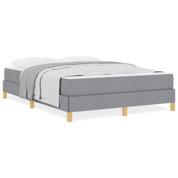 Boxspringbett Taupe, Braun 140 x 200 cm Stoff, Ingenieurholz