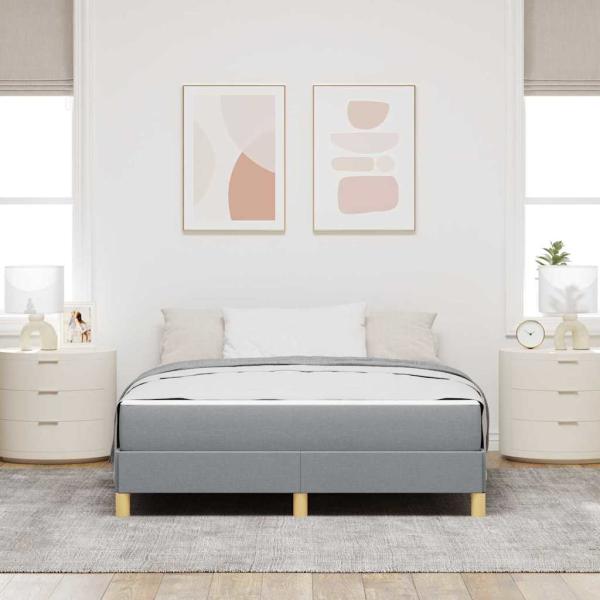 Boxspringbett Taupe, Braun 140 x 200 cm Stoff, Ingenieurholz