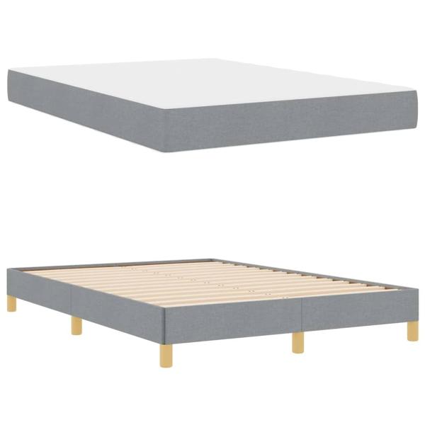 Boxspringbett Taupe, Braun 140 x 200 cm Stoff, Ingenieurholz