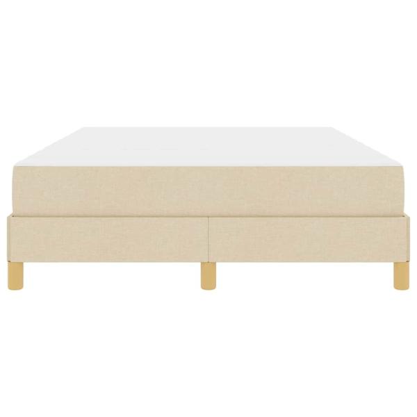 Boxspringbett Creme, Braun 140 x 200 cm Stoff, Ingenieurholz