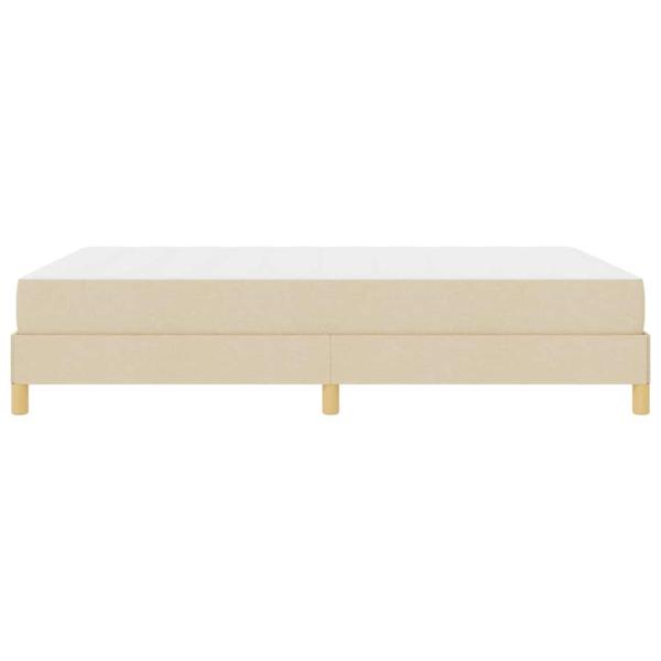 Boxspringbett Creme, Braun 140 x 200 cm Stoff, Ingenieurholz