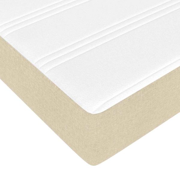 Boxspringbett Creme, Braun 140 x 200 cm Stoff, Ingenieurholz