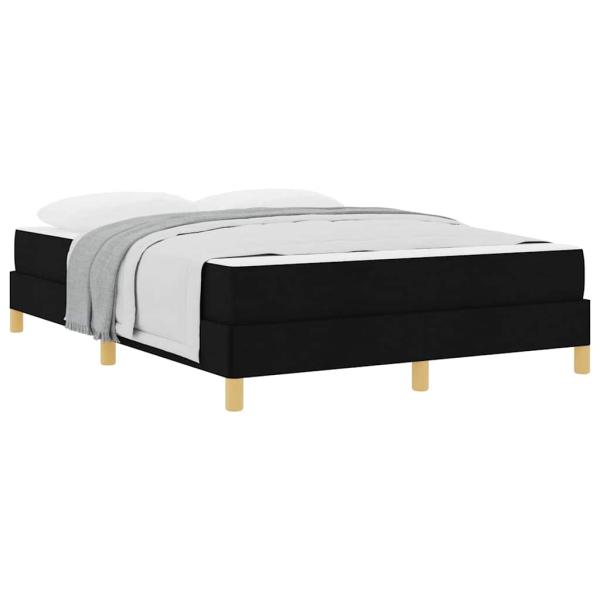 Boxspringbett Schwarz, Braun 160 x 200 cm Stoff, Ingenieurholz