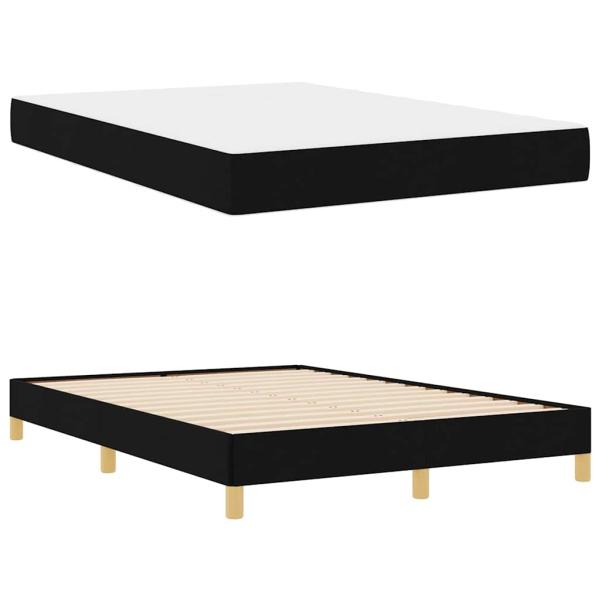 Boxspringbett Schwarz, Braun 160 x 200 cm Stoff, Ingenieurholz