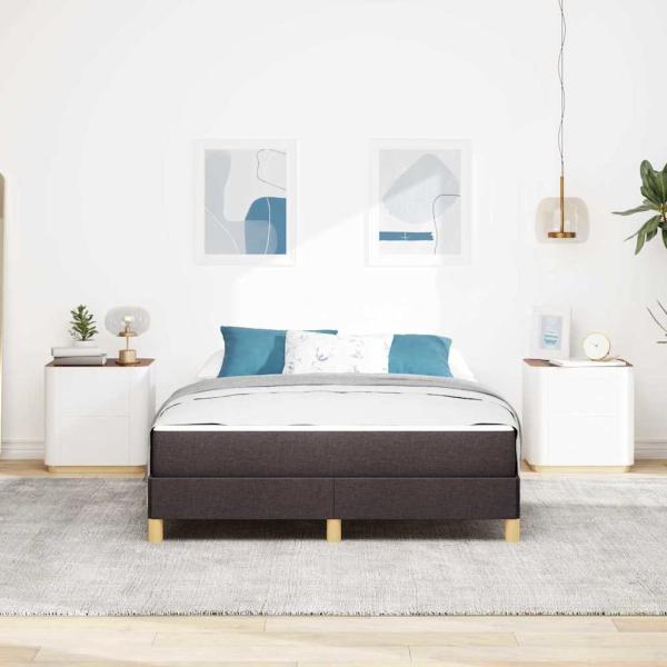 Boxspringbett Braun 160 x 200 cm Stoff, Ingenieurholz