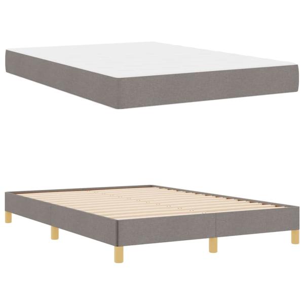 Boxspringbett Taupe, Braun 160 x 200 cm Stoff, Ingenieurholz