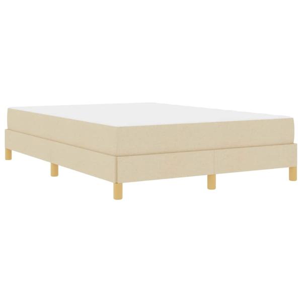 Boxspringbett Creme, Braun 160 x 200 cm Stoff, Ingenieurholz