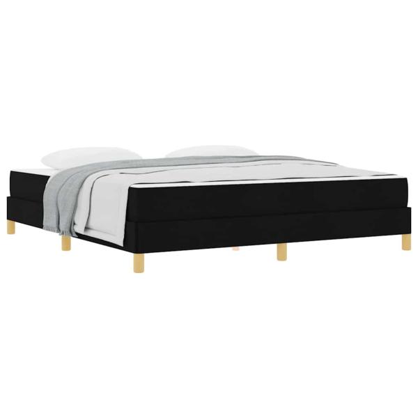 Boxspringbett Schwarz, Braun 180 x 200 cm Stoff, Ingenieurholz