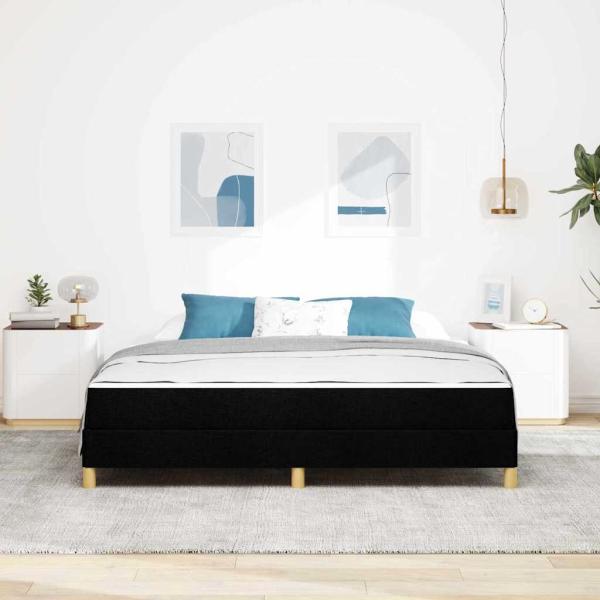Boxspringbett Schwarz, Braun 180 x 200 cm Stoff, Ingenieurholz