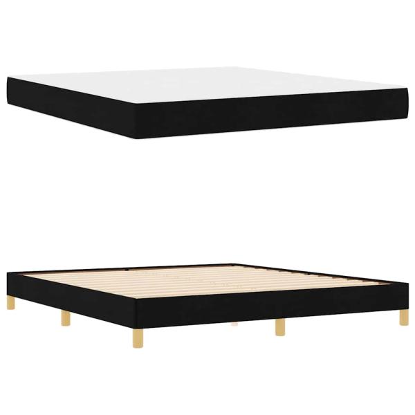Boxspringbett Schwarz, Braun 180 x 200 cm Stoff, Ingenieurholz