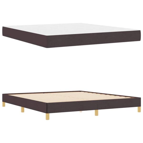 Boxspringbett Braun 180 x 200 cm Stoff, Ingenieurholz