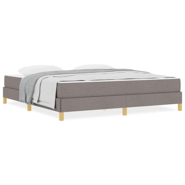 Boxspringbett Taupe, Braun 180 x 200 cm Stoff, Ingenieurholz