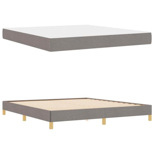 Boxspringbett Taupe, Braun 180 x 200 cm Stoff, Ingenieurholz