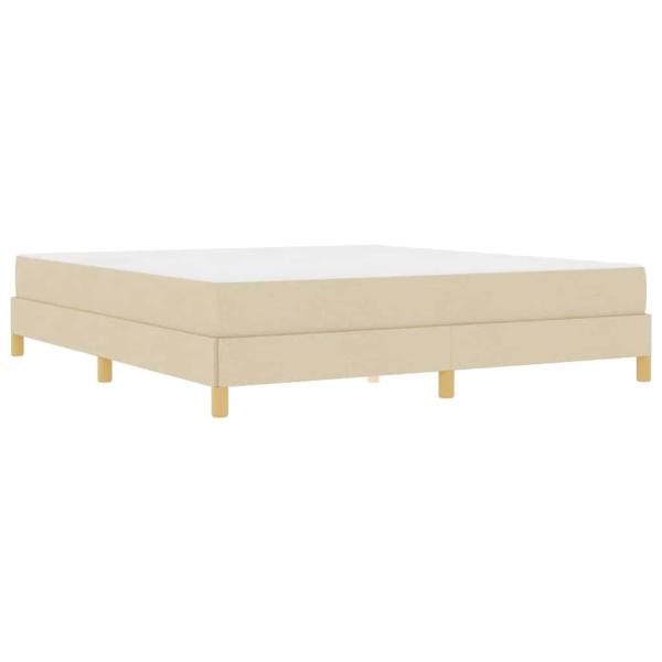 Boxspringbett Creme, Braun 180 x 200 cm Stoff, Ingenieurholz